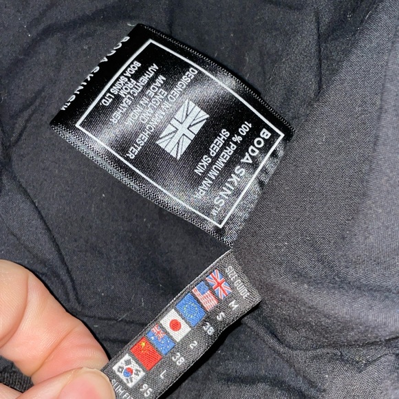 Boda Skins Sheep Skin Leather Suede Bomber Jacket - Picture 5 of 10